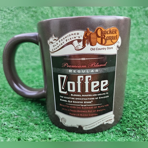 Cracker Barrel Coffee Cup Oversize Mug Premium Blend Regular Coffee Large Brown - Picture 1 of 10